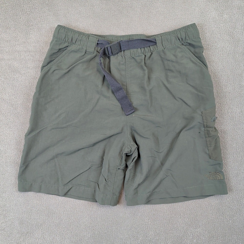 The North Face Shorts Mens Small Olive Green Nylon Belted Cargo Hiking A7M9 SS14